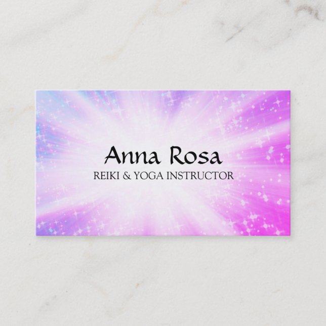 Tarjeta De Visita *~* Los rayos de energía curan las ráfagas esparce (Anverso)