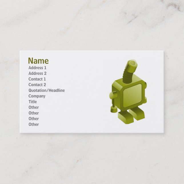 Tarjeta De Visita Los robots consiguen a veces la plantilla triste (Anverso)