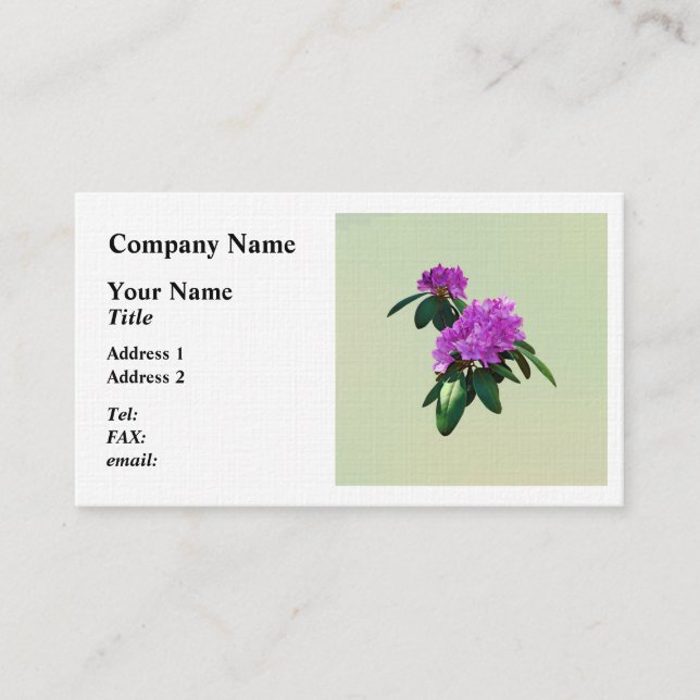 Tarjeta De Visita Los rododendros rosados encantadores (Anverso)