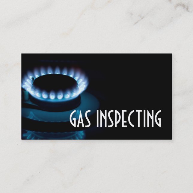 Tarjeta De Visita Los servicios del inspector de gas alimentaron el  (Anverso)