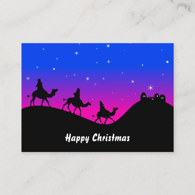 Tarjeta De Visita Los tres Wisemen, felices Navidad (Anverso)