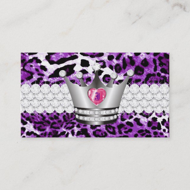 Tarjeta De Visita Los TT perfeccionan a princesa Purple Leopard Faux (Anverso)