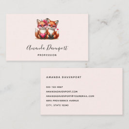 Tarjeta De Visita Los zorros Naranjas cutáneos en el amor