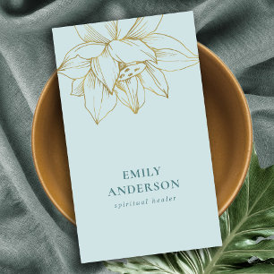 TARJETA DE VISITA LOTE AZUL VERDE AZULADO DE ORO SIMPLE SANTO ESPIRI
