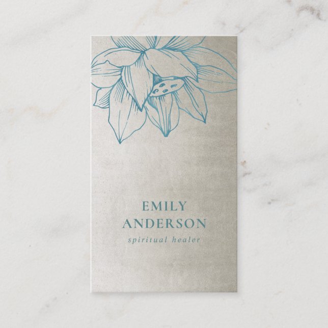 TARJETA DE VISITA LOTE AZUL VERDE AZULADO DE PLATA SIMPLE SALUD ESPI (Anverso)