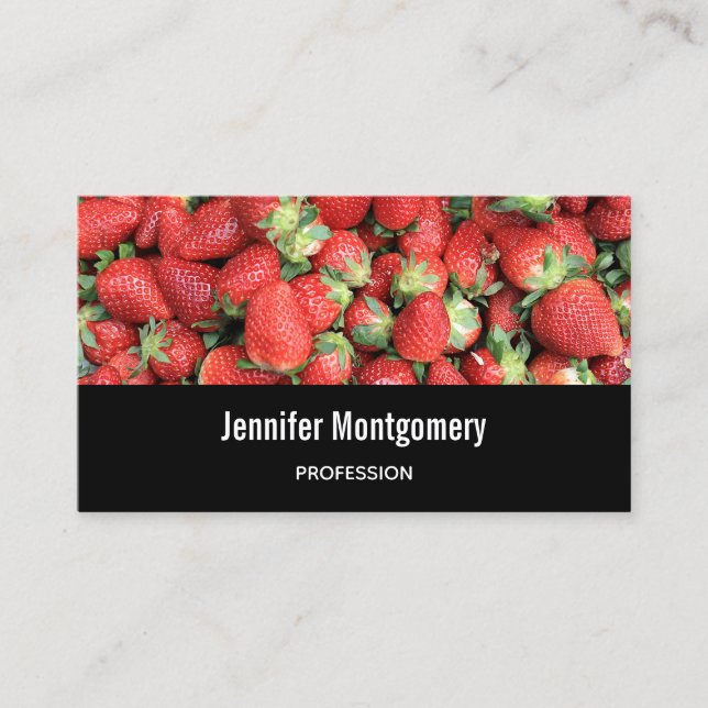 Tarjeta De Visita Lote de Fotografía de Fresas de Jugo Rojo (Anverso)