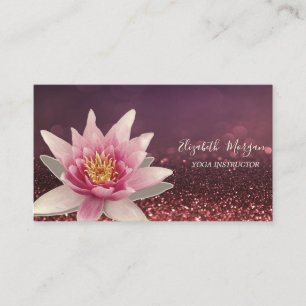 Tarjeta De Visita Loto de acuarela profesional Yoga Bokeh