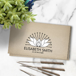 Tarjeta De Visita Loto de acupuntura - Negro y blanco