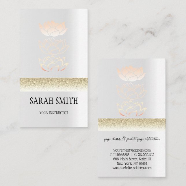 Tarjeta De Visita Loto dorado moderno (Anverso / Reverso)