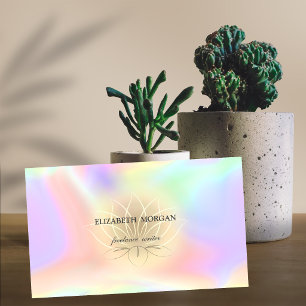 Tarjeta De Visita Loto Dorado Profesional Elegante, Holográfico 