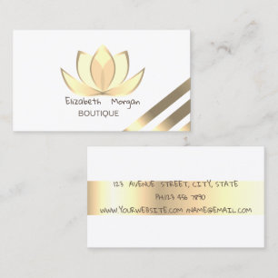 Tarjeta De Visita Loto Elegante con Rayas Doradas