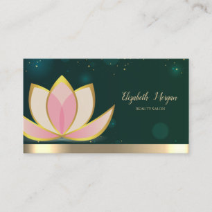 Tarjeta De Visita Loto Estrellas Doradas Raya Verde