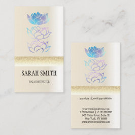 Tarjeta De Visita Loto holográfico dorado moderno