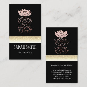 Tarjeta De Visita Loto profesional moderno de oro negro