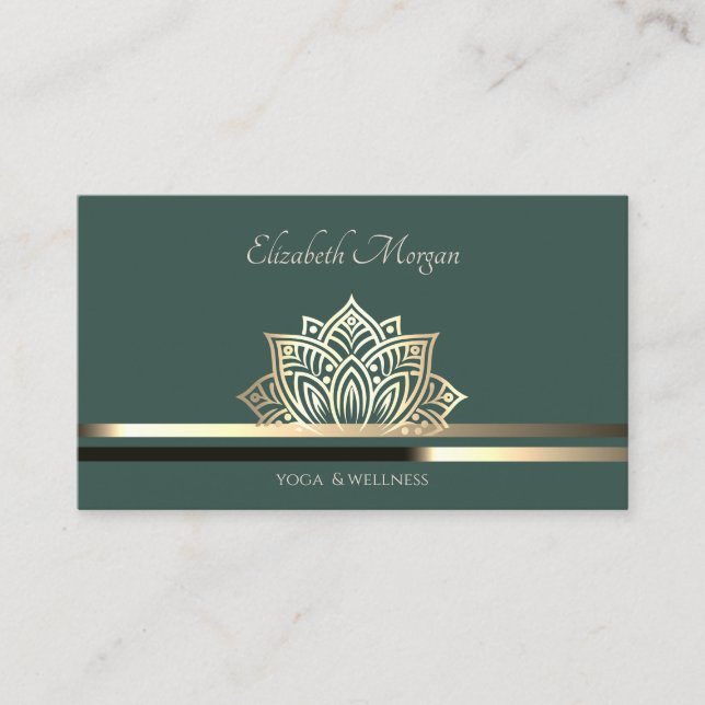 Tarjeta De Visita Loto Verde Profesional a Rayas (Anverso)