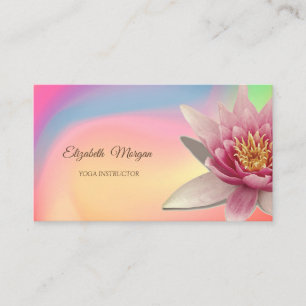 Tarjeta De Visita Lotus color agua, colorido yoga