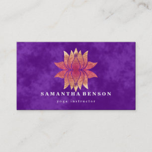 Tarjeta De Visita Lotus Flower Logo Yoga Business Card