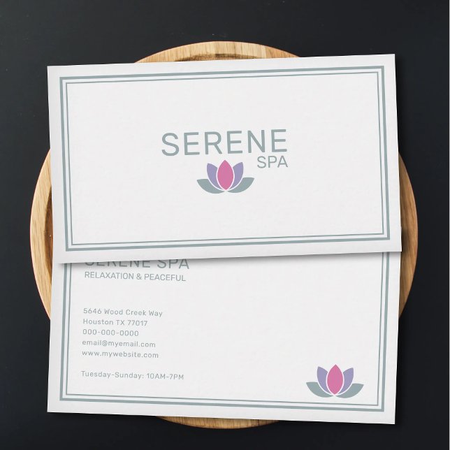 Tarjeta De Visita Lotus Flower - Spa Salon  (Lotus Flower - Spa Salon Business Card)