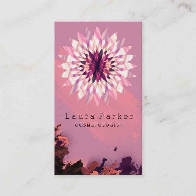 Tarjeta De Visita Lotus Flower Yoga Meditation Spa Holístico (Anverso)