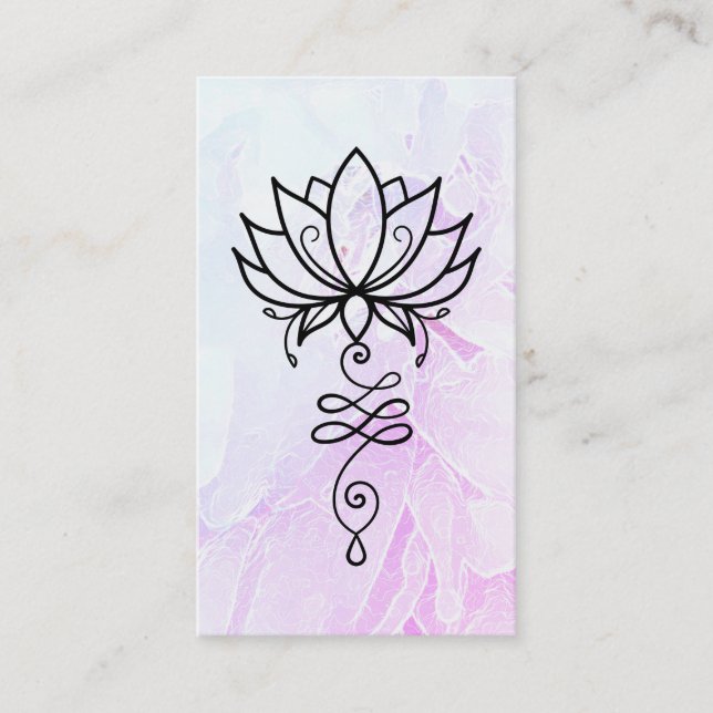 Tarjeta De Visita *~* Lotus . Geometría sagrada de yoga de Ombre Nir (Anverso)