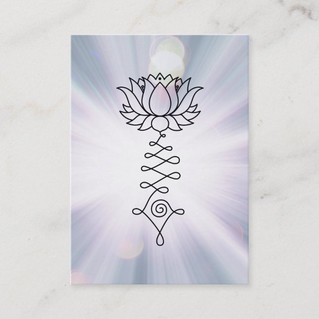 Tarjeta De Visita *~* Lotus Lavender Blue Rays Reiki Energía curador (Anverso)