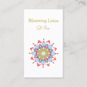 Tarjeta De Visita Lotus Mandala, colorido y en flor