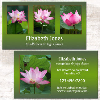 Tarjeta De Visita Lotus Mindfulness Yoga Tus Fotos