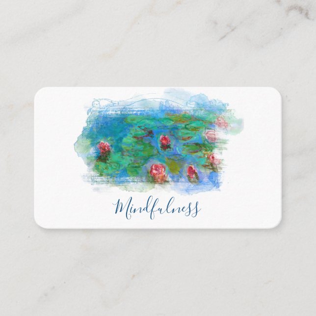 Tarjeta De Visita *~* Lotus Monet Lily Pond Floral Angel (Anverso)