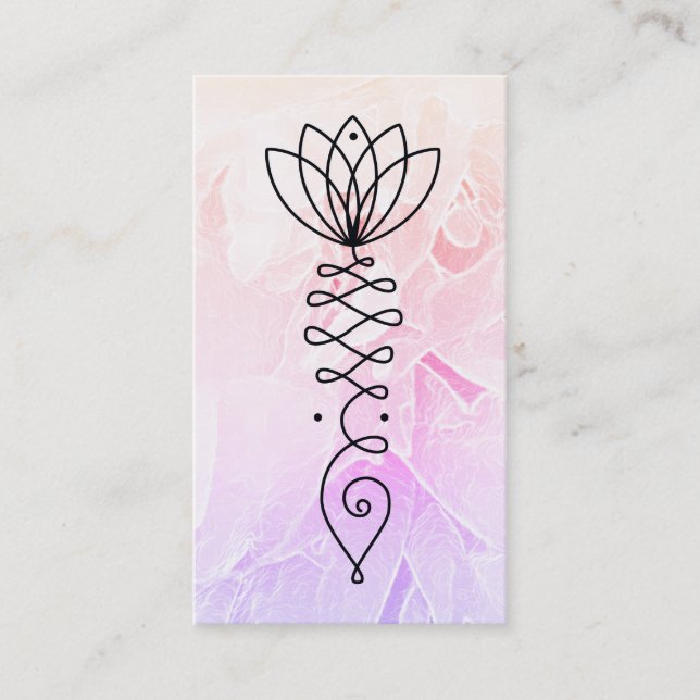 Tarjeta De Visita *~* Lotus Pastel Peony Healer Masaje Yoga Reiki (Anverso)