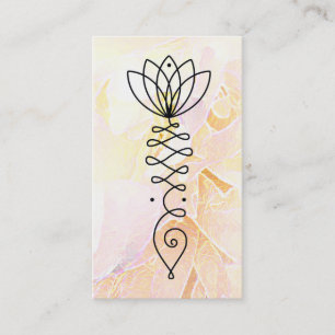 Tarjeta De Visita *~* Lotus Pastel Peony Healer Massage Reiki Yoga
