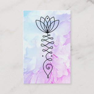 Tarjeta De Visita *~* Lotus Peony Heart Nirvana Masaje Reiki Yoga
