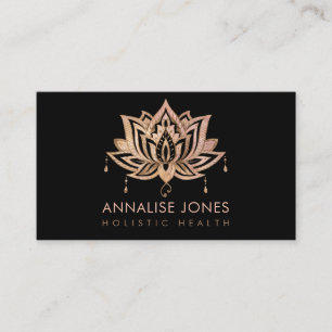 Tarjeta De Visita Lotus - Rosa Quartz y decoración Gold