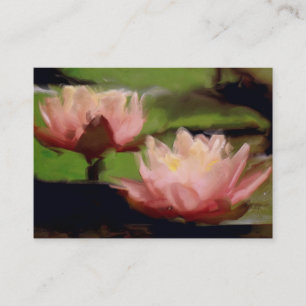 Tarjeta De Visita Lotus rosado en los aceites ACEO