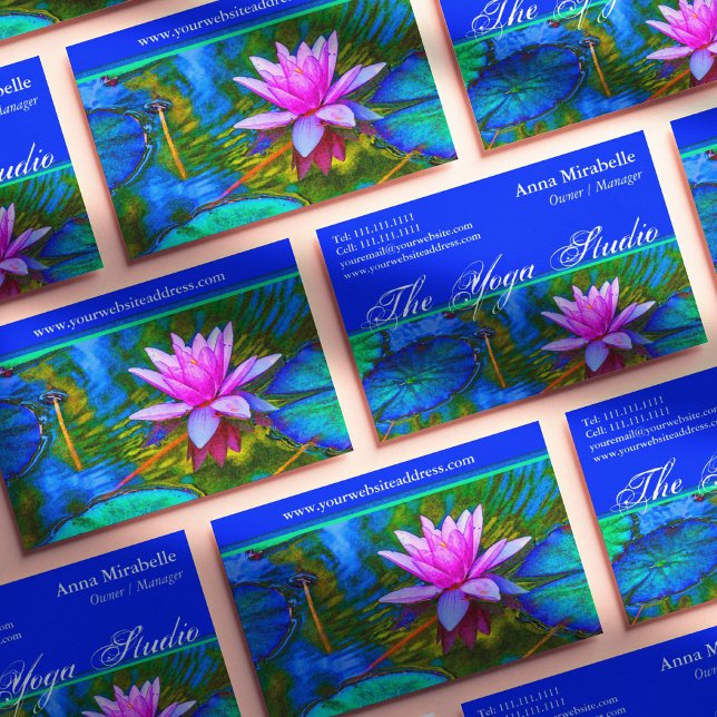 Tarjeta De Visita Lotus Waterlily Yoga Studio Spa Salón de belleza (Subido por el creador)