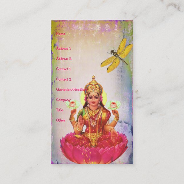 Tarjeta De Visita Lotus y Dragonfly pacíficos (Anverso)