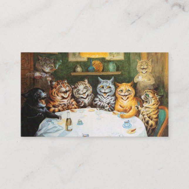 Tarjeta De Visita Louis Wain Fiesta Cats (Anverso)