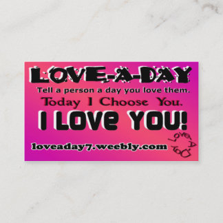 Tarjeta De Visita Love A Day Business Card