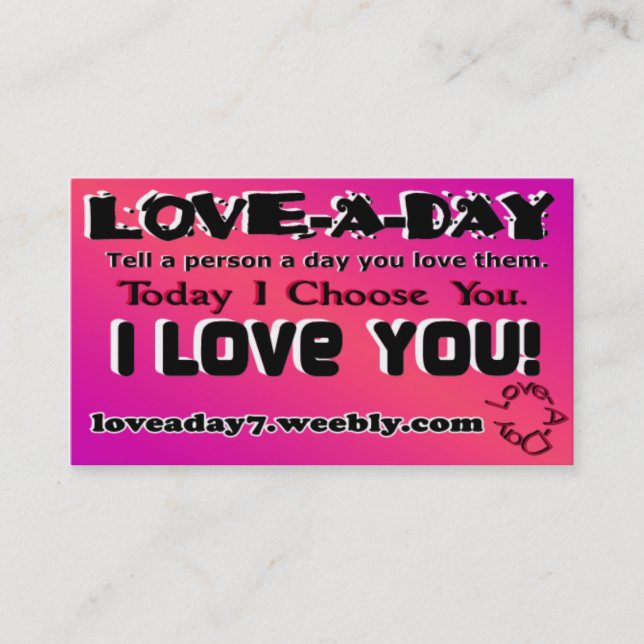 Tarjeta De Visita Love A Day Business Card (Anverso)