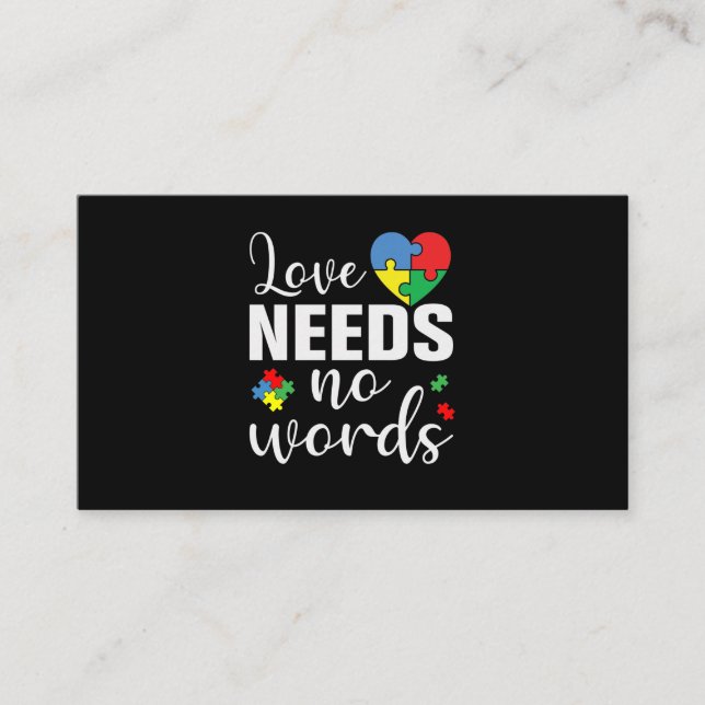 Tarjeta De Visita Love Needs No Words Autism (Anverso)