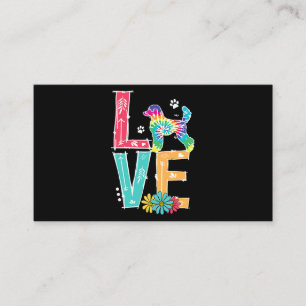 Tarjeta De Visita Love Poodle Tie Dye Rainbow Poodle Lover