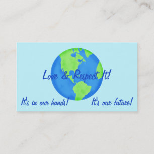 Tarjeta De Visita Love Respect Earth, its our Future Business Cards