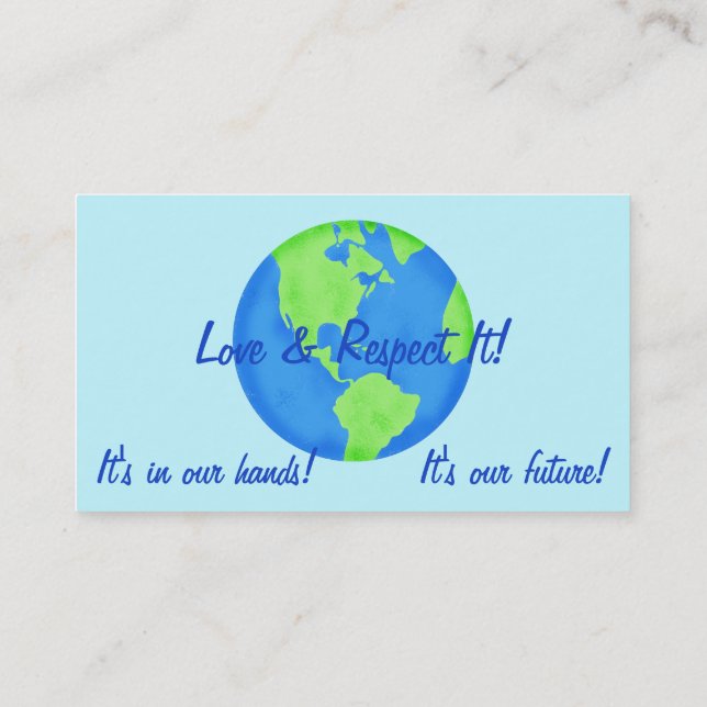 Tarjeta De Visita Love Respect Earth, its our Future Business Cards (Reverso)