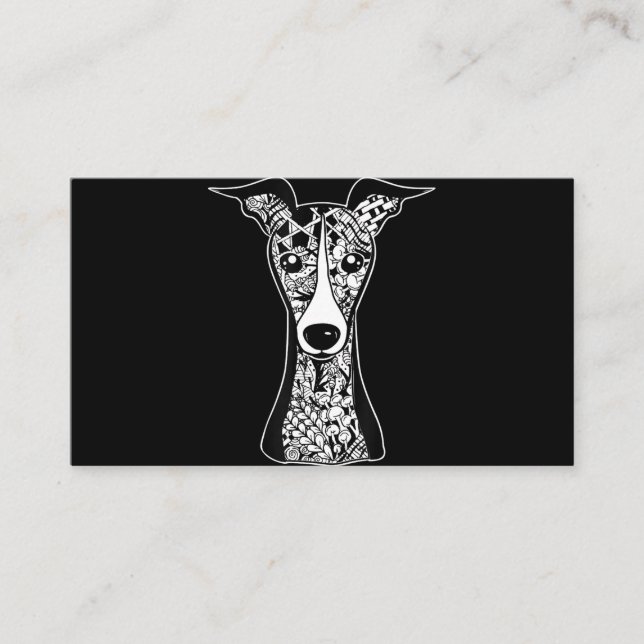 Tarjeta De Visita Lover de Whippet| Arte gráfico italiano Greyhound  (Anverso)