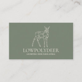 Tarjeta De Visita Lowpoly Deer de los animales de la salvia verde