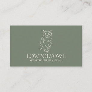 Tarjeta De Visita Lowpoly Lowpoly Animal Green Sage