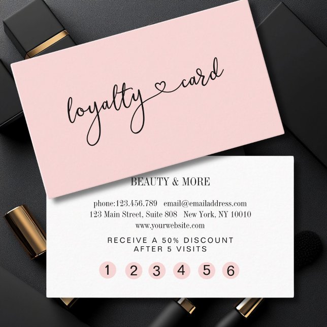 Tarjeta De Visita Loyalität 5 Nails Lashes Beauty Visitenkarte (Personalized Loyalty 5 Nails Lashes Beauty Business Card)