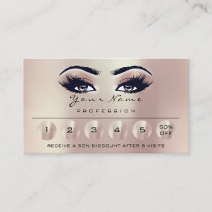 Tarjeta De Visita Loyality 6 ojos del rosa de los latigazos de los
