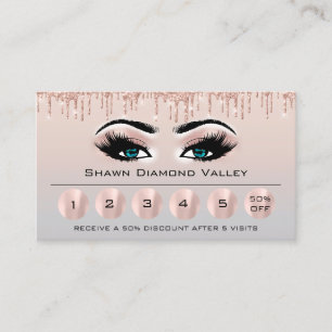 Tarjeta De Visita Loyaliy 6 Makeup Esteticismo Eyelash Gray Blue