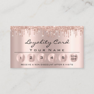 Tarjeta De Visita Loyaliy 6 Perforaciones de Rosa estético profesio
