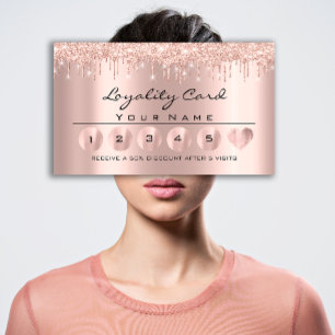 Tarjeta De Visita Loyaliy 6 Rosa Estético MAKEUP Perforaciones